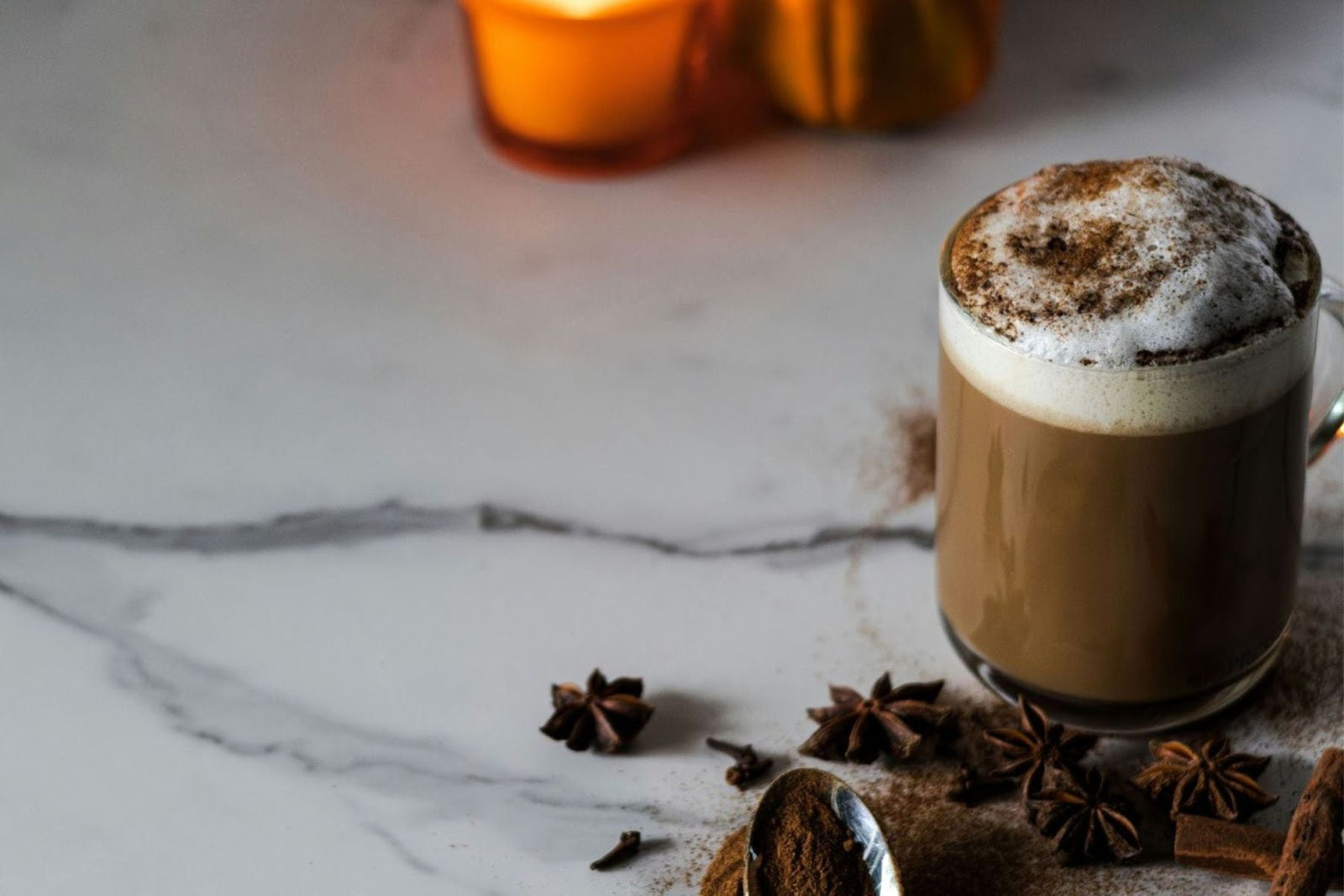 Cozy Chai Maple Latte with star anise on top