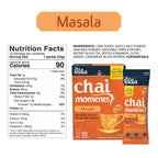 Tea India Chai Moments Masala packaging with nutrition facts on a white background
