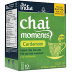 Box of Tea India Chai Moments Cardamom instant chai tea latte on a white background