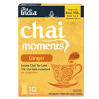 Box of Tea India Chai Moments Ginger instant chai tea latte on a white background