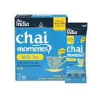 Tea India Chai Moments Milk Tea packaging on a white background with a sachet