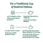 Instructions for making a traditional cup of Kashmiri Kahwa on a white background