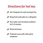 Tea brewing instructions on a white background