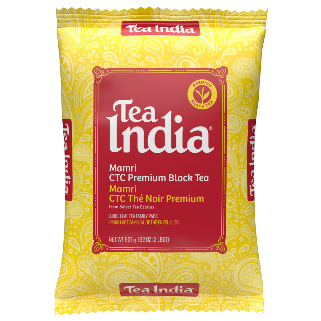 Tea India Mamri CTC Assam Black Tea loose leaf 32 oz or 2 lb gold and red pack