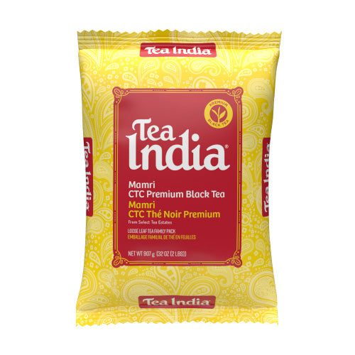 Tea India Mamri CTC Assam Black Tea loose leaf 32 oz or 2 lb gold and red pack