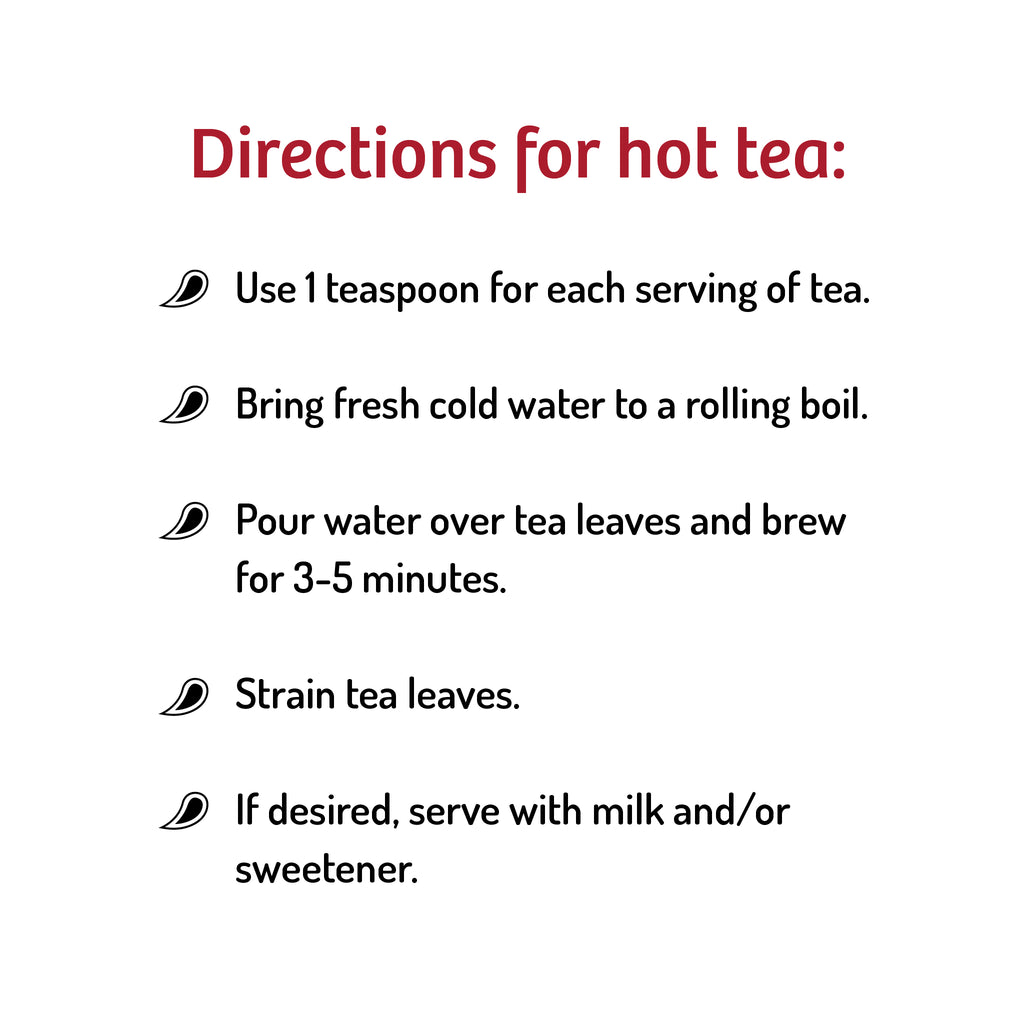 Tea brewing instructions on a white background