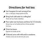 Tea brewing instructions on a white background