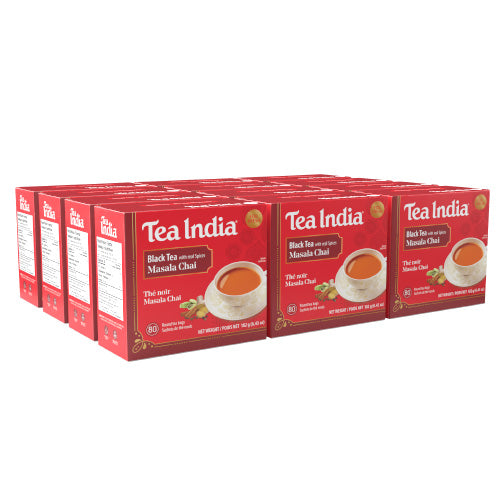 12 boxes of Tea India Black Tea Masala Chai on a white background