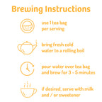 Instructions for making a traditional cup of ginger chai with icons and text.