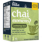 Box of Tea India Chai Moments Lemongrass instant chai tea latte on a white background