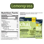 Chai Moments Lemongrass instant tea latte packaging with nutrition facts label and ingredient statement