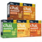 Five boxes of Tea India Chai Moments instant tea latte Cinnamon, Ginger Turmeric, Cardamom, Ginger, and Masala flavors