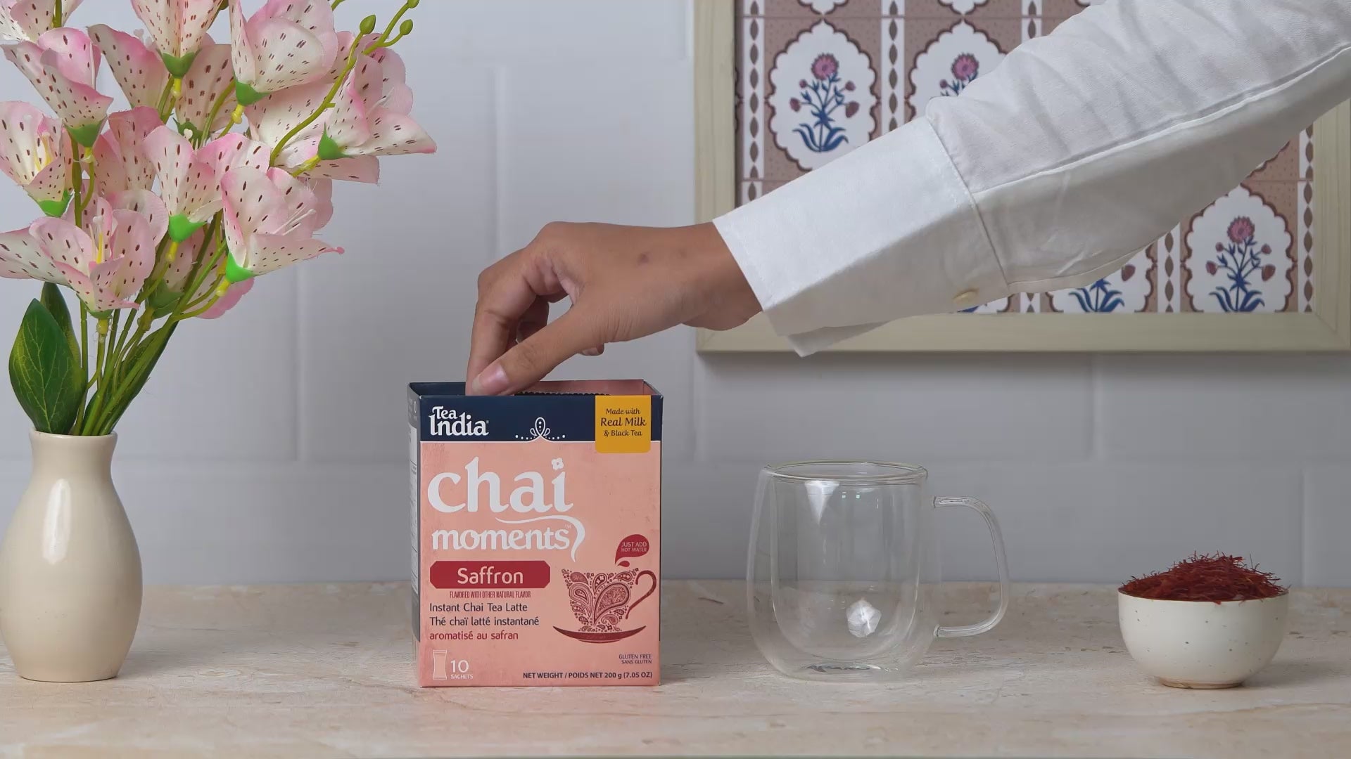 Saffron Instant Chai Latte Mix - Just Add Water | Tea India