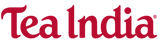 Tea India logo in red on a white background